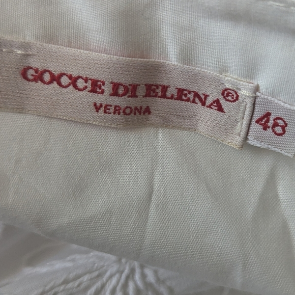 Gocce Di Elena White Embroidered Women's Top - Picture 6 of 6